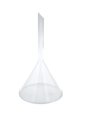 Singular clear glass funnel