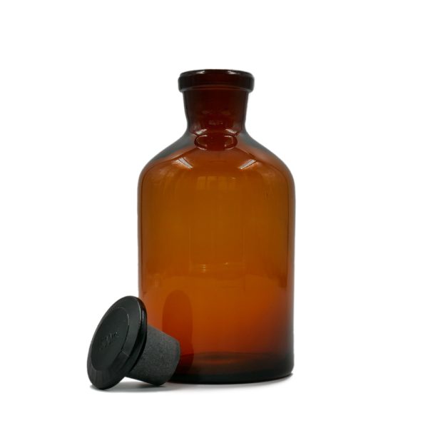 Open apothecary bottle amber