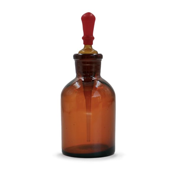 Amber apothecary bottle with dropper